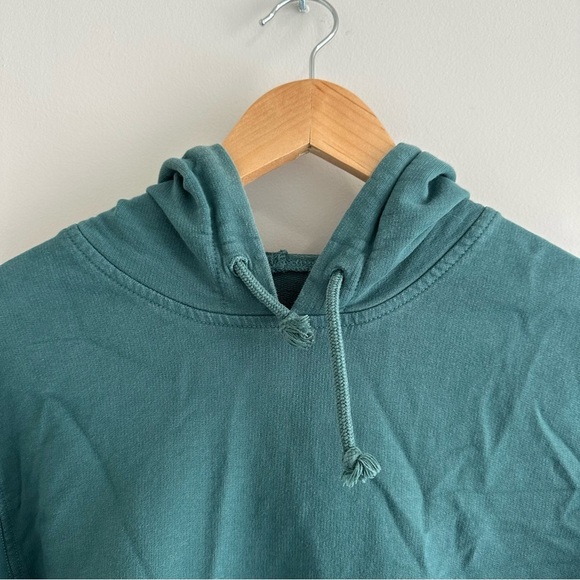 J.Crew Factory Green Teal French Terry Hoodie Sweatshirt Pullover Style AH298 - Picture 9 of 16